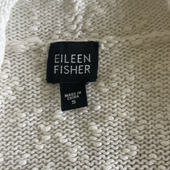 EILEEN FISHER White knobby open sweater S - Picture 3 of 5